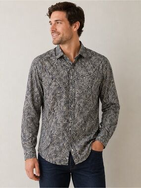 Hart Schaffner Marx Paisley Shirt, men size large